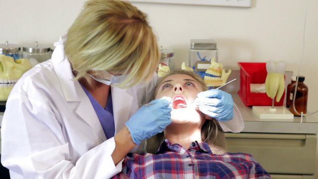 Teenage Girl Having Dental Check Up