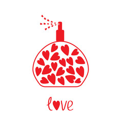 Perfume with hearts inside. Card