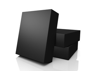 blank black boxes isolated on white background