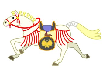 白い飾り馬