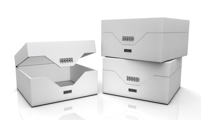 blank boxes isolated on white background