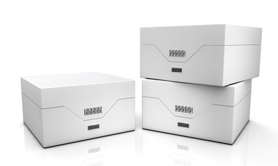 blank boxes isolated on white background