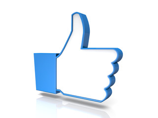 3d thumbs up isolated on white background