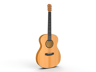 Obraz premium Isolated on white acoustic guitar
