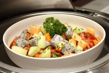 Decorate with fresh fruit