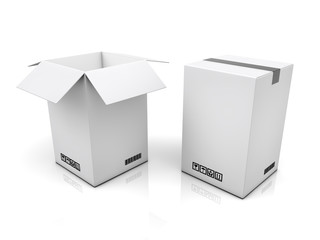 blank boxes isolated on white background