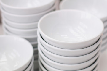 Stack of white bowls
