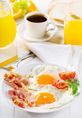 breakfast with fried eggs