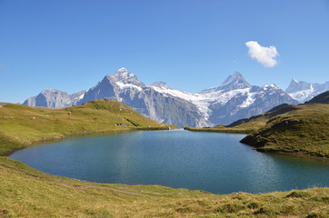 Fototapeta na wymiar Bachalp lake in Swiss Bernese Alps