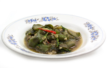 fried green curry with pork