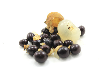 longan - exotic fruit on white background