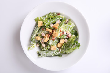 ceacar salad isolated in white background