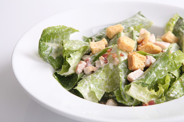 ceacar salad isolated in white background