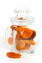 dried apricots isolated on white