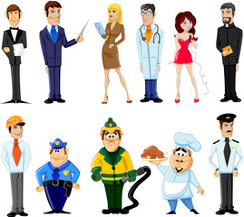 Герои мультфильмов менеджер, повар, врач и другие