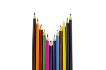 Color Pencils on white background