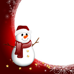 Vector Christmas Background with Snowman