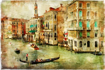 Printed roller blinds Venice Venice -artwork in painting style