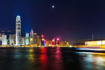 Fototapeta premium Cityscape in Hong Kong at night