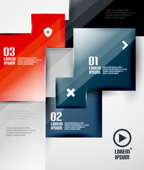 Modern glossy square infographics