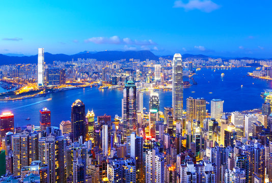 Hong Kong Skyline At Night