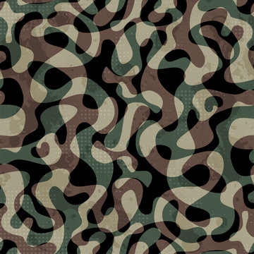 camouflage seamless pattern with grunge effect