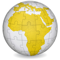 Cartographic puzzle of Africa