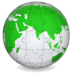 Simple cartographic puzzle of Europe