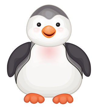 Vector of cute penguin  isolated.