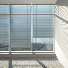 windows with blinds
