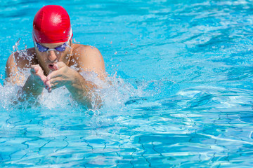 Breaststroke, copy space