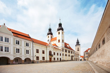 The Baroque Church of the Name of Jesus in Telc, Czech Republic