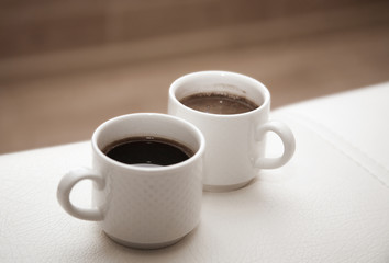 two cups of coffee