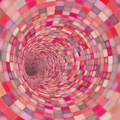 mosaic tile tunnel pipe in pink red