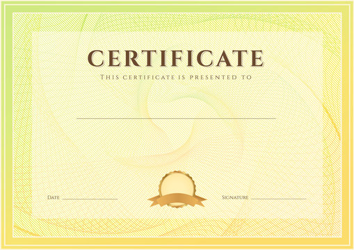 Certificate / Diploma template (design). Guilloche pattern