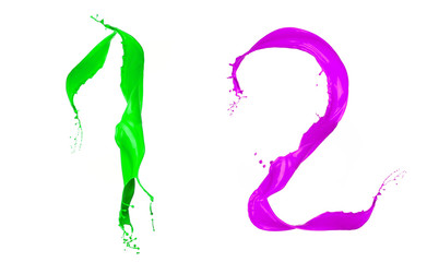 Color Liquid alphabet number