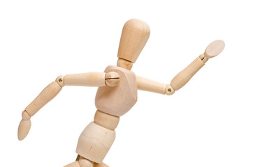 Figur aus Holz im Endspurt