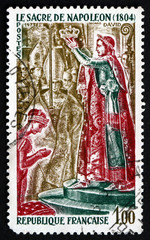Postage stamp France 1973 The Coronation of Napoleon, Detail