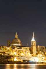 Fototapeta na wymiar Valletta nadmorski skyline view, Malta