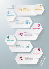 Infographic 5 Options Long Hexagons