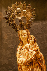 Mary Holding Baby Jesus Statue Seville Cathedral Spain