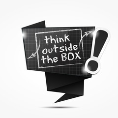 origami speech bubble : think outside the box