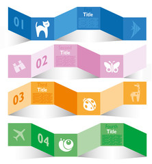 Infografica esempi fasce colorate numeri nastro