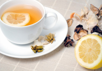 Cup of tea with  lemon