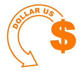 dollar us flèche orange