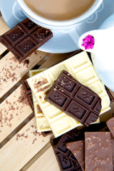 Coffee break with chocolate