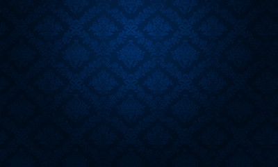 background baroque floral bleu © IA-Design