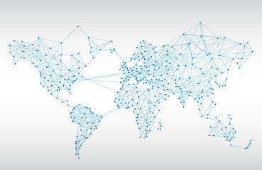 Fototapeta premium Streszczenie mapa świata telekomunikacji
