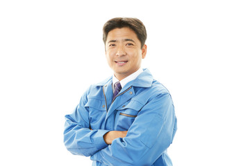 笑顔の労働者