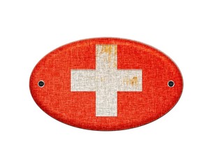 Wooden sign of Switzerland.